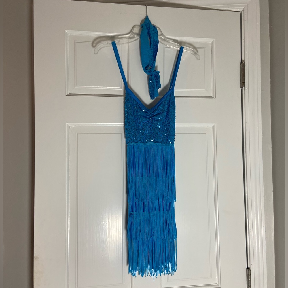 Figure Skating/Dance dress - Blue flapper style costume